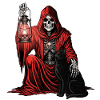 Red Hood Grim Reaper Lantern Cat