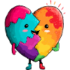 Regenbogenherz Umarmung