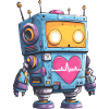 Heart Robot Neon Heart Beat