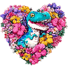 Dino Flower Heart