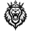 Brüllender Löwe mit Krone 