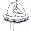 Zwei kuschelnde Eisbären auf Eisscholle 