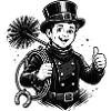 Cheerful Chimney Sweep Cartoon