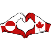 Greenland Canada Flag Hands Heart Shape