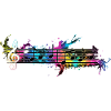 Bunte Noten Musik Aquarell