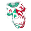 Fendre Face Horreur Vert Rouge