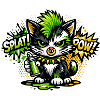 Neon Graffiti Kitten Sprayer