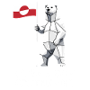 Grönland Eisbär Low Poly Flagge