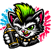 Graffiti Cat Spray Dot