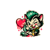 Kitten Graffiti with Heart