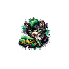 Graffiti Cat Spray Art Neon