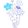 Cheerful flowers with neon lines