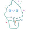 Glace kawaii pastel scintillante