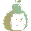 Pastell-Igel mit Apfel