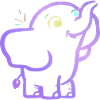 Cheerful purple outline elephant