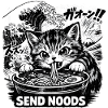 Cat Eats Ramen Noodles Poster
