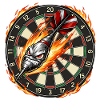 Flammenpfeil trifft Dartboard