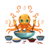 Small tentacle in ramen soup