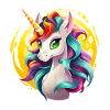 Regenbogenunicorn in Sonnencircle