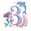 Mermaid 3rd Birthday 3 Years