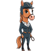 Elegantes Reitpferd im Anzug