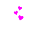 Liegende Katze mit Herzen Weiß