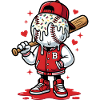 Sweet Baseball Player Cartoon