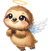 Cute Sloth Angel Cartoon Wings Friendly