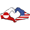 Greenland USA Flag Hands Heart Shape