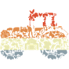 Retro Tractor Silhouette