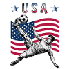 Soccer USA Flag Overhead Kick