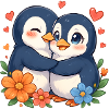 Cuddly Penguins Love Duo