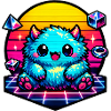 Neon fluffy monster