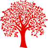 Base Red Jumbo Tree Print Silhouette