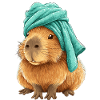 Capybara with cloth