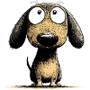Googly Eyes Dachshund Dog Cartoon Art