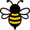 Yellow-striped bee logo