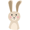 Cute hopping bunny cartoon print
