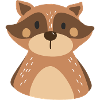 Cuddly raccoon illustration