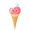 Pastell-Eis mit Lächeln