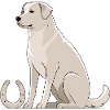 Labrador Silhouette mit Hufeisen