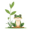 Kleiner Frosch im Gräserwald