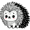 Cute Hedgehog in Cartoon Style