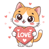 Cute Kitten Heart LOVE