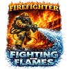 Firefighter hero against flames