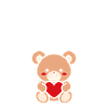 Nounours d'Amour Coeur Rouge