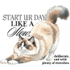 Cream Cat Stretch Illustration