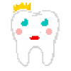 Royal Tooth with Crown Pixel Art