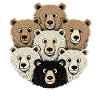 Funny Bear Gang Cartoon Heads