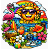 Sun-drenched tropical summer design